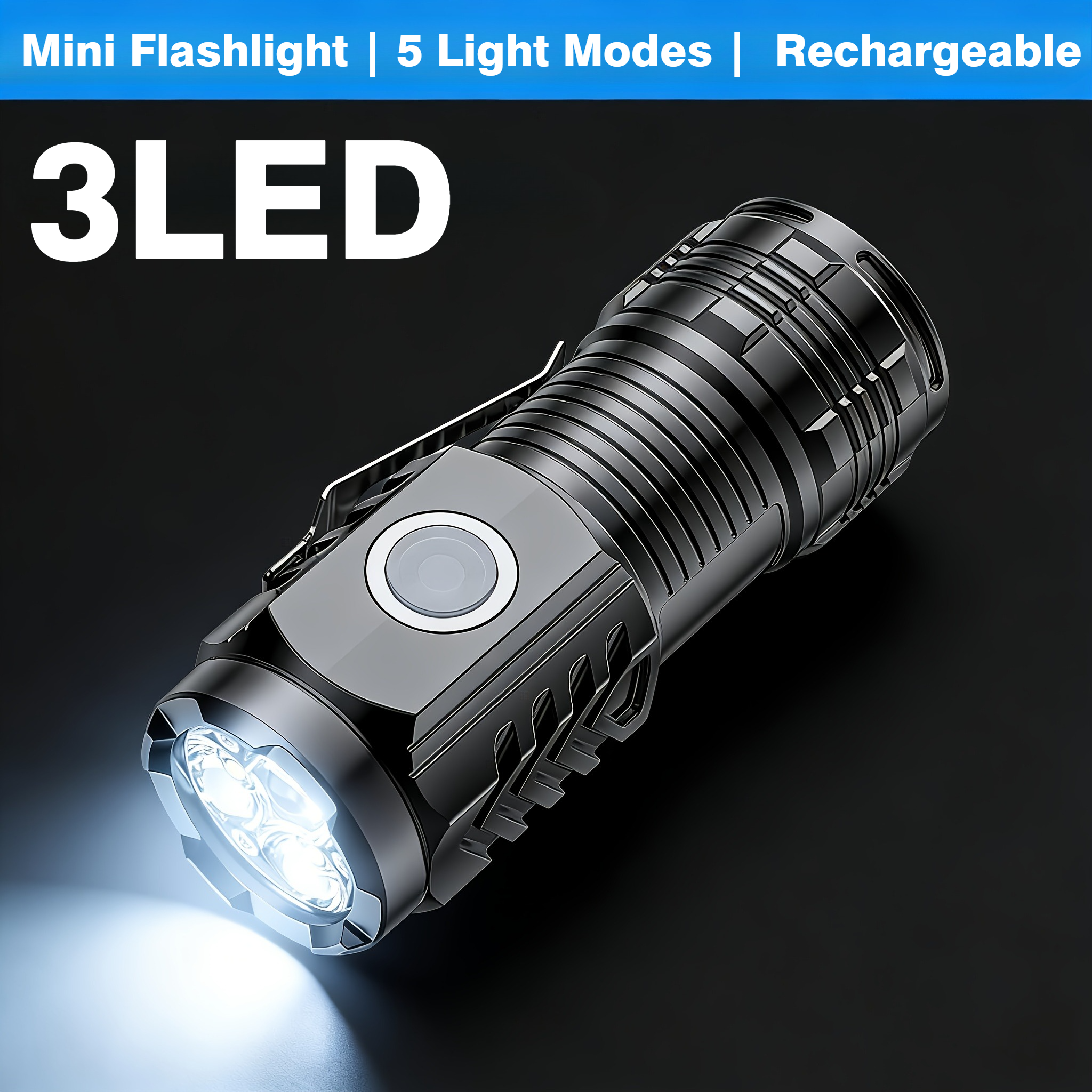Outdoor Camping Items - Portable Mini 3 LED Handheld Flashlight