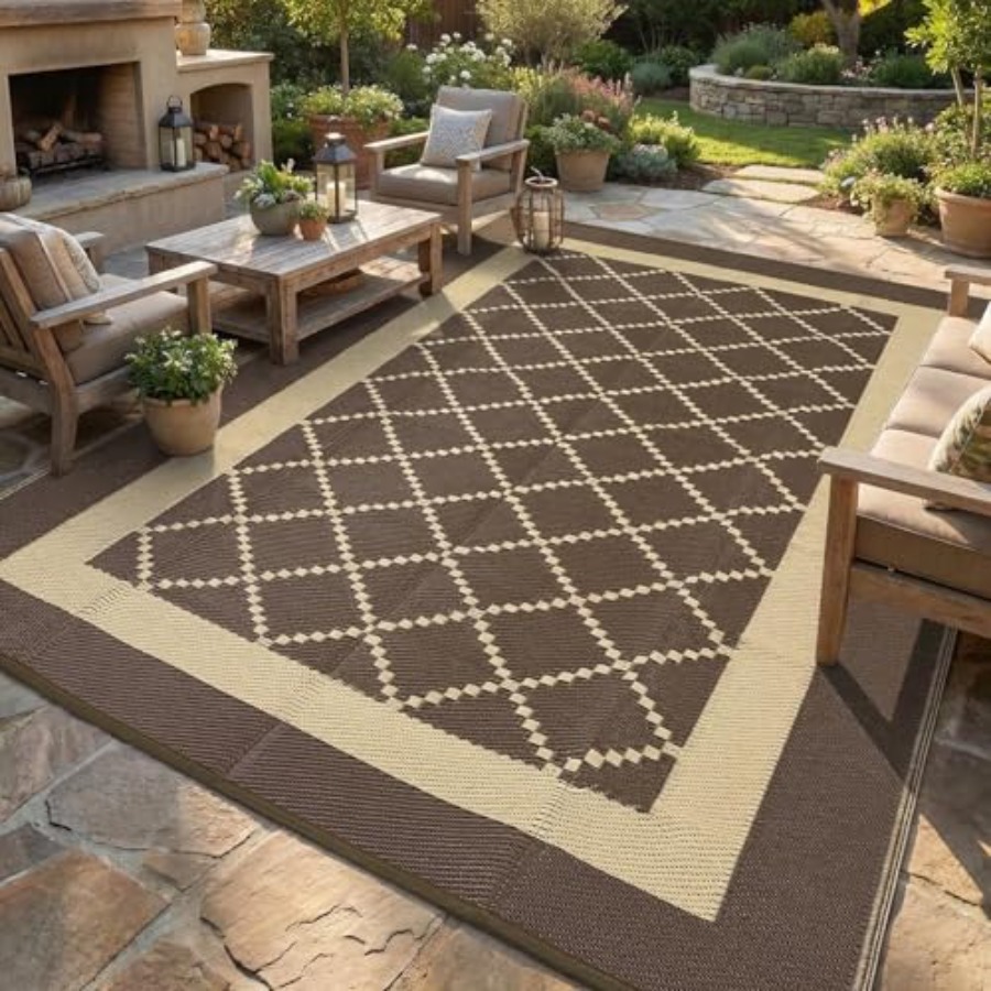 Outdoor Camping Rugs 9X18 - Outdoor Rug Waterproof 9x18 Patio Rug