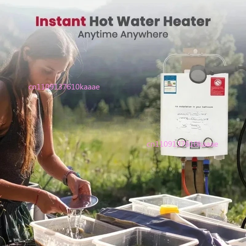 Outdoor Camping Hot Water Heater - 6L L-PG Propane Tankless Water Heater