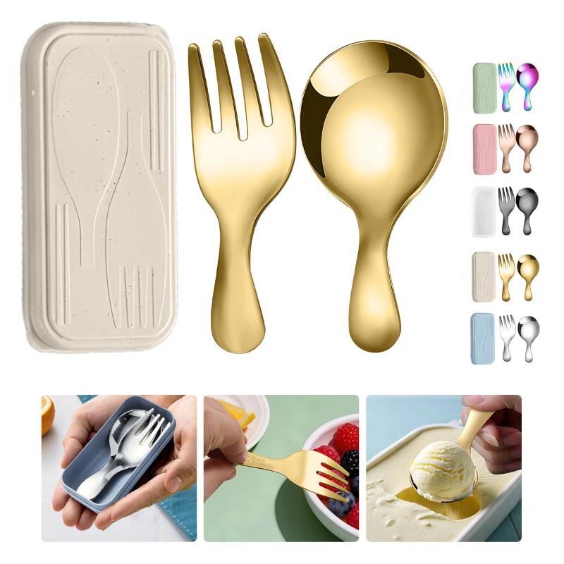 Outdoor Camping Set - Stainless Steel Tableware Set Spoon Fork