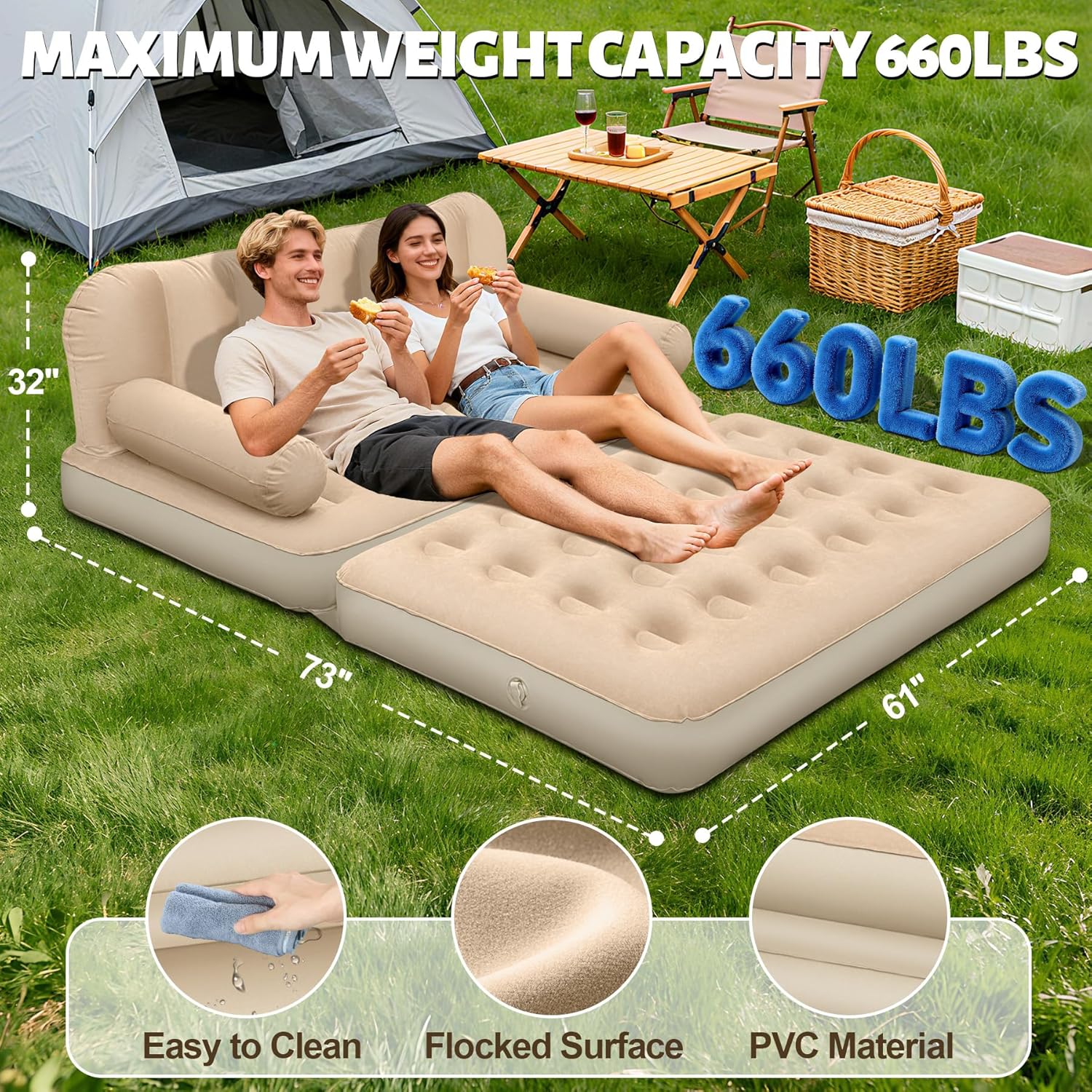 Inflatable Mattress - Queen Size Air Sofa Bed Mattress