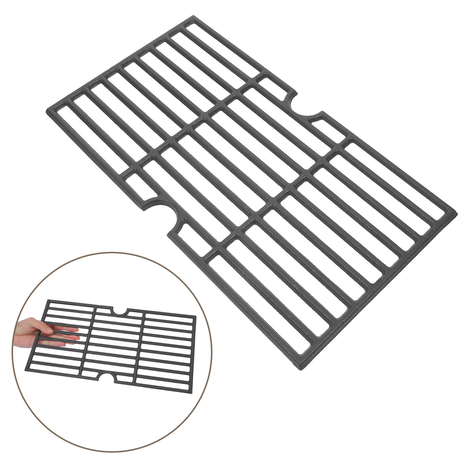 Outdoor Camping Fire Pit - Cast Iron Bbq Rack 20x36cm Heavy