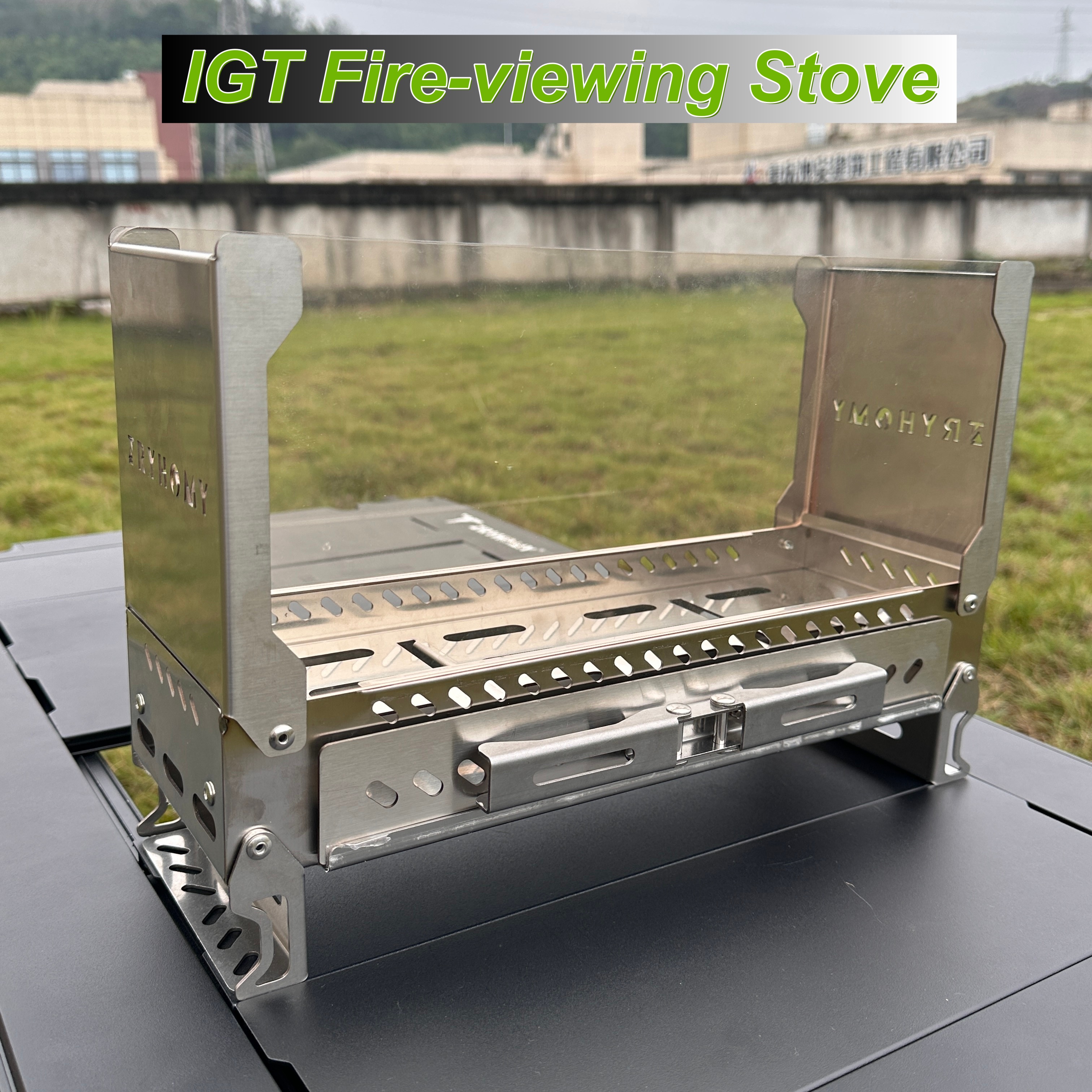Outdoor Camping Fire Pit - Tryhomy IGT Half-Unit Desktop Stove Foldable
