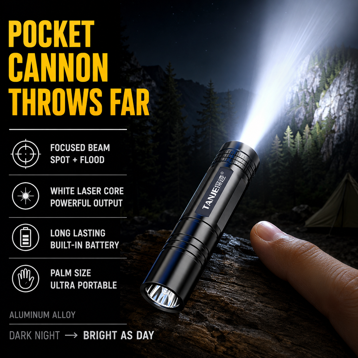 Outdoor Camping Items - Outdoor Flashlight Small Mini Lighting Strong