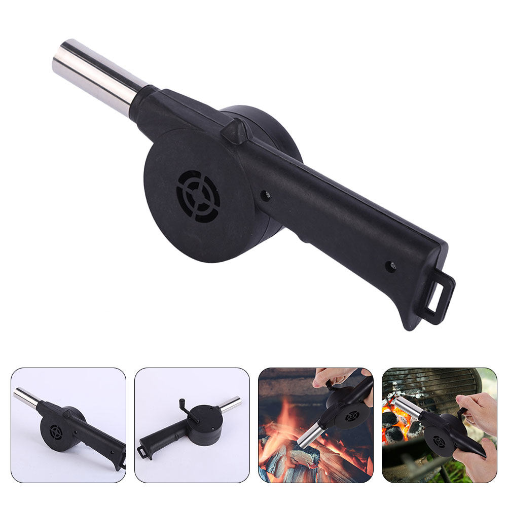 Outdoor Camping Fire Pit - Manual Blower Black Hand Crank Bbq