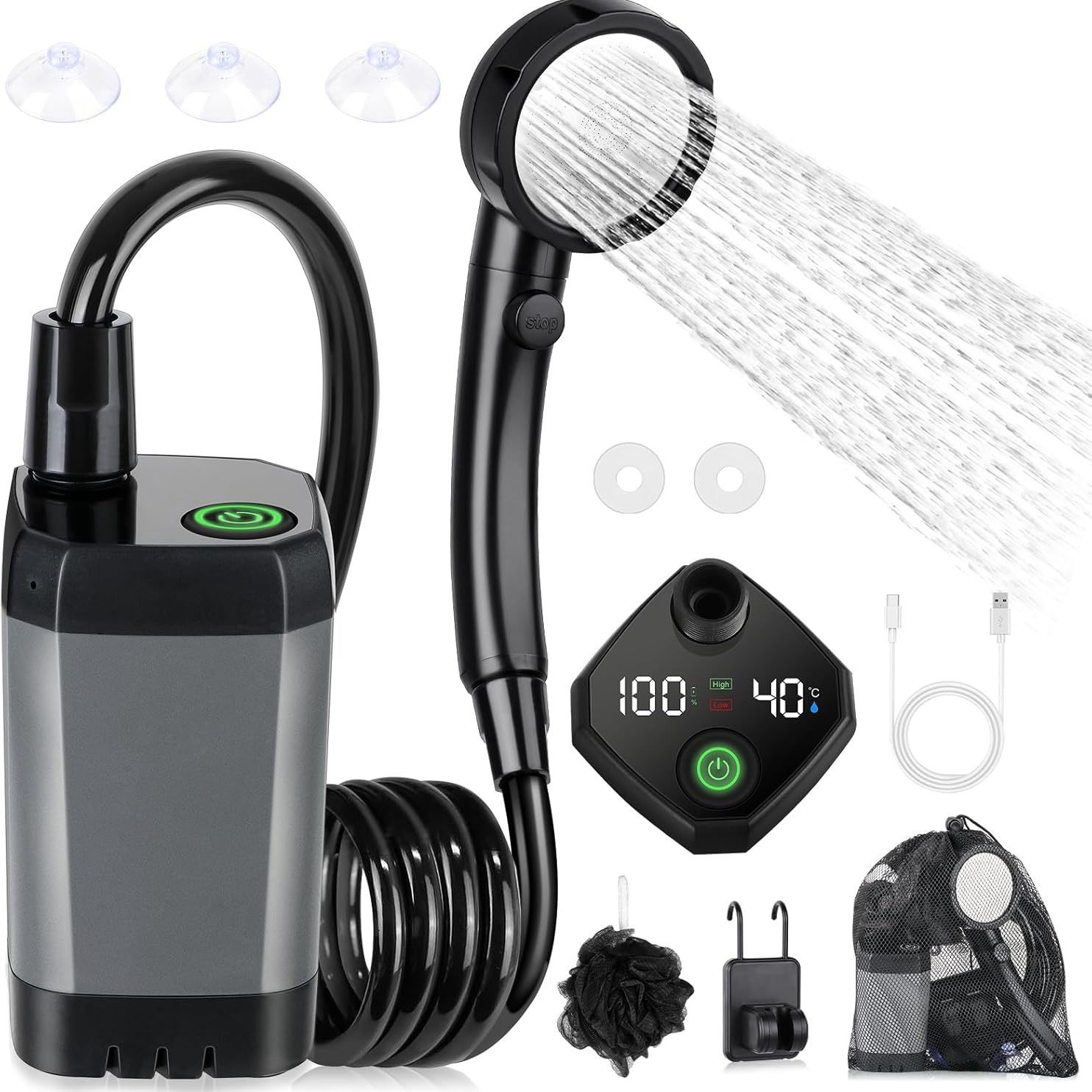 Portable Self-Priming Electric - Outdoor Camping Shower recensie en prijs