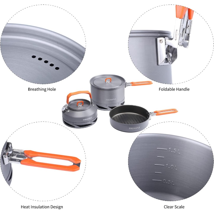Fire-Maple Feast 4 Piece Campi - Outdoor Camping Kettle recensie en prijs