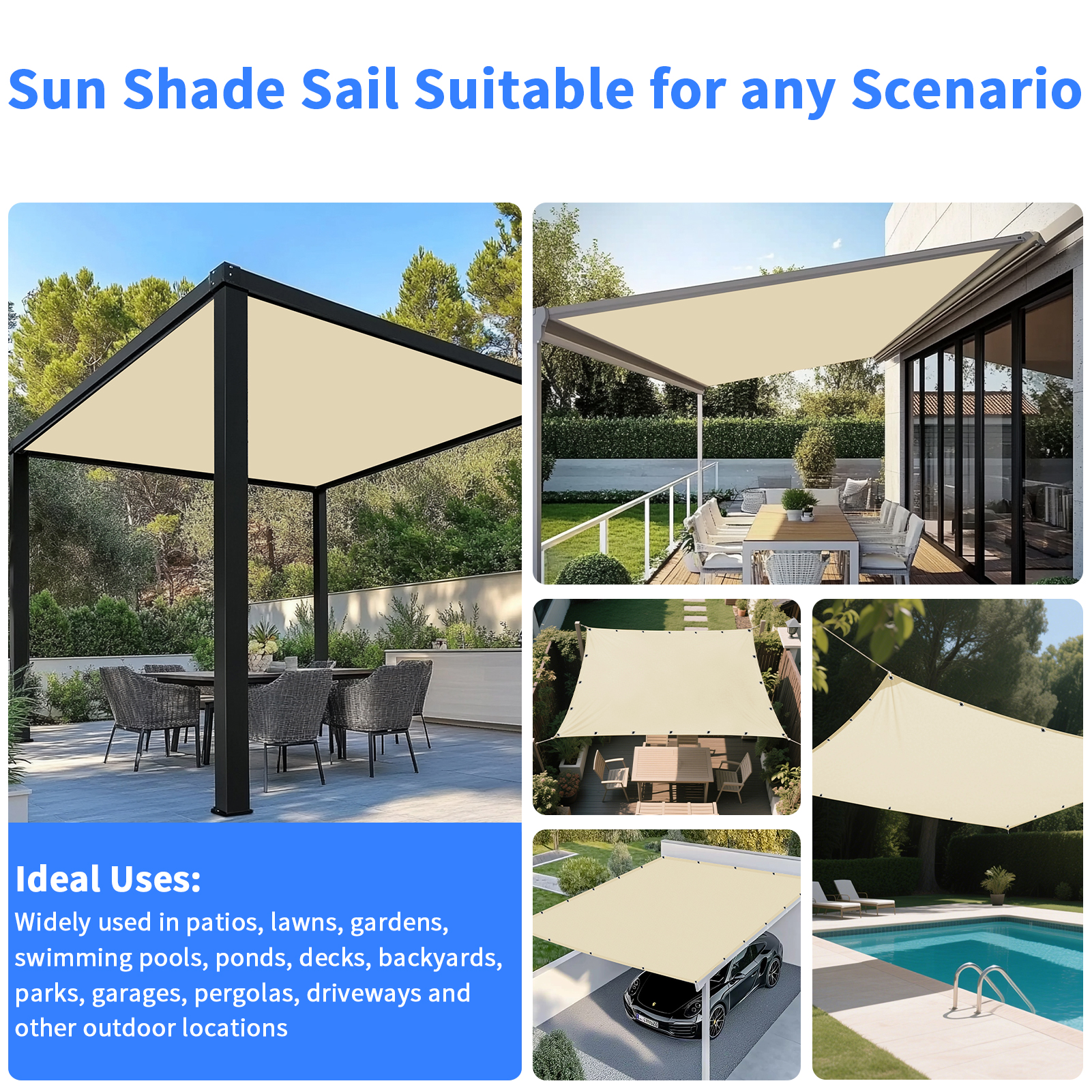5x4m 4x3m 3x2m Garden Sun Shad - Outdoor Camping Set recensie en prijs