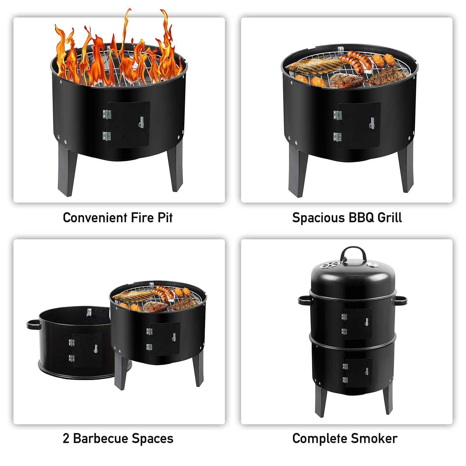Vertical BBQ Grill Cooker Char - Outdoor Camping Fire Pit recensie en prijs