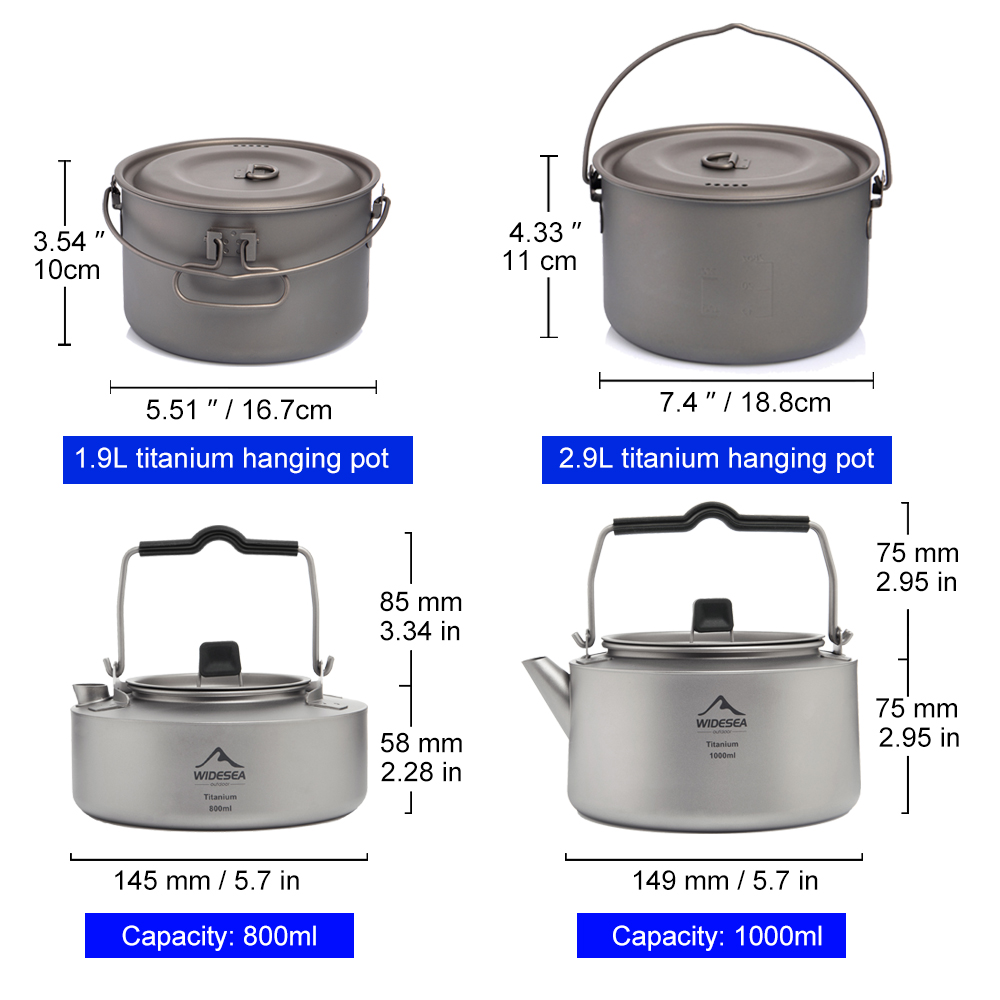 Widesea Ultralight Titanium Ca - Outdoor Camping Kettle recensie en prijs