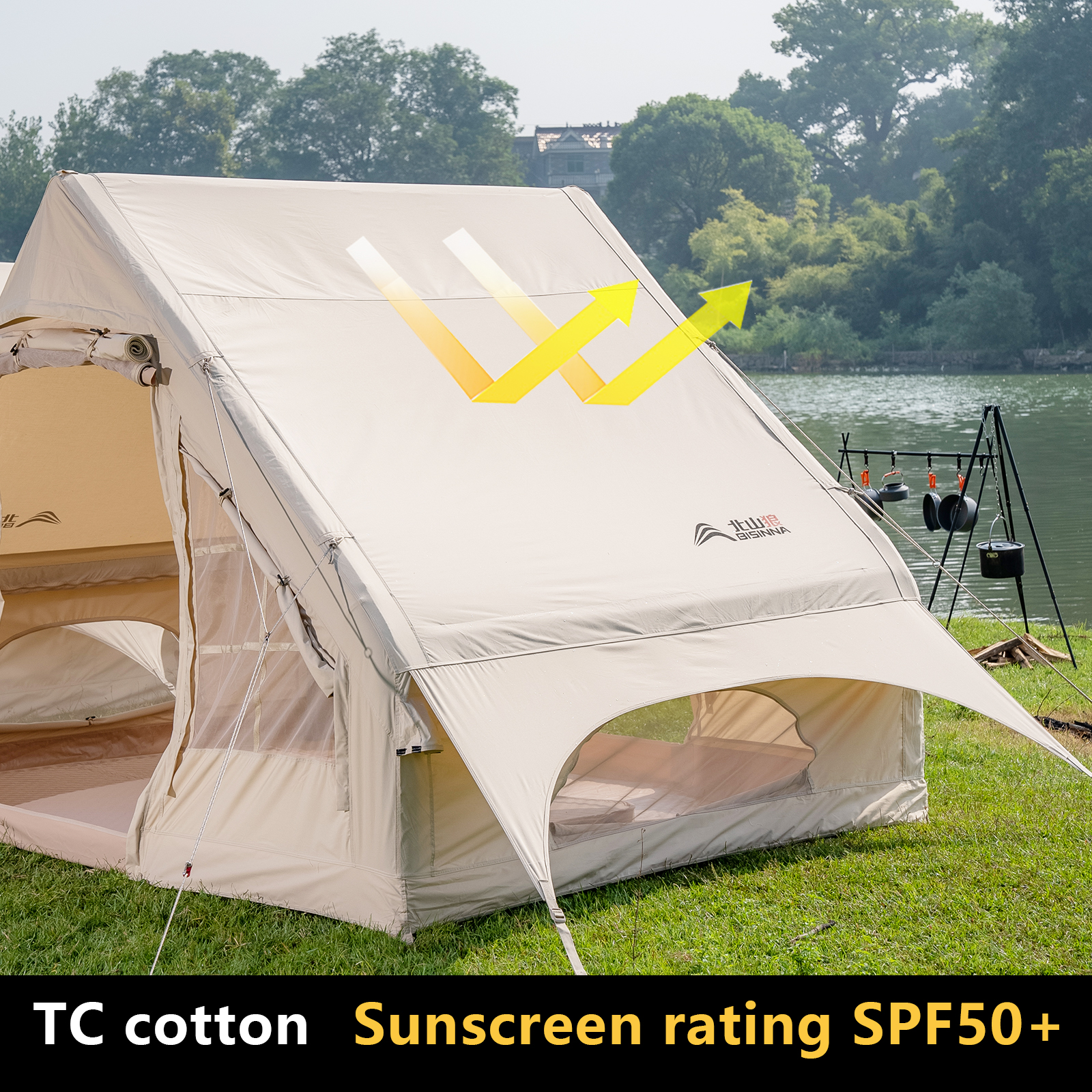 BISINNA Inflatable Family Tent - Outdoor Camping On Youtube recensie en prijs