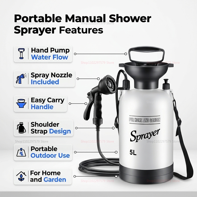 Portable Camping Shower 5L Man - Outdoor Camping Shower recensie en prijs