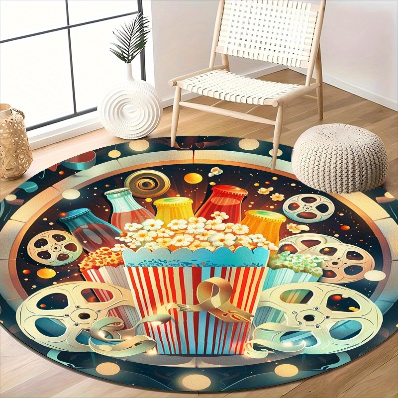 Round Movie Night Area Rug, Re - Outdoor Camping Movies recensie en prijs