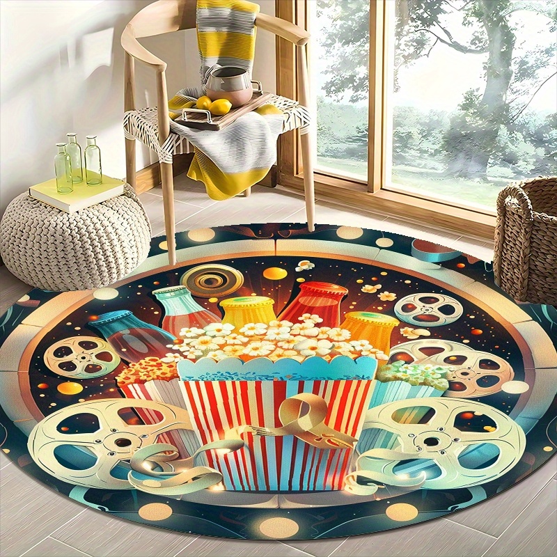 Round Movie Night Area Rug, Re - Outdoor Camping Movies recensie en prijs
