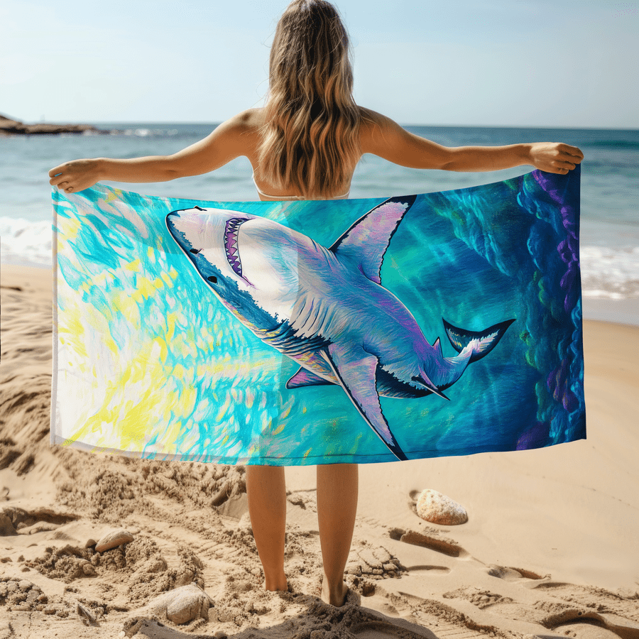 1pc Shark Pattern Sand-Proof M - Camp Towel Microfiber recensie en prijs